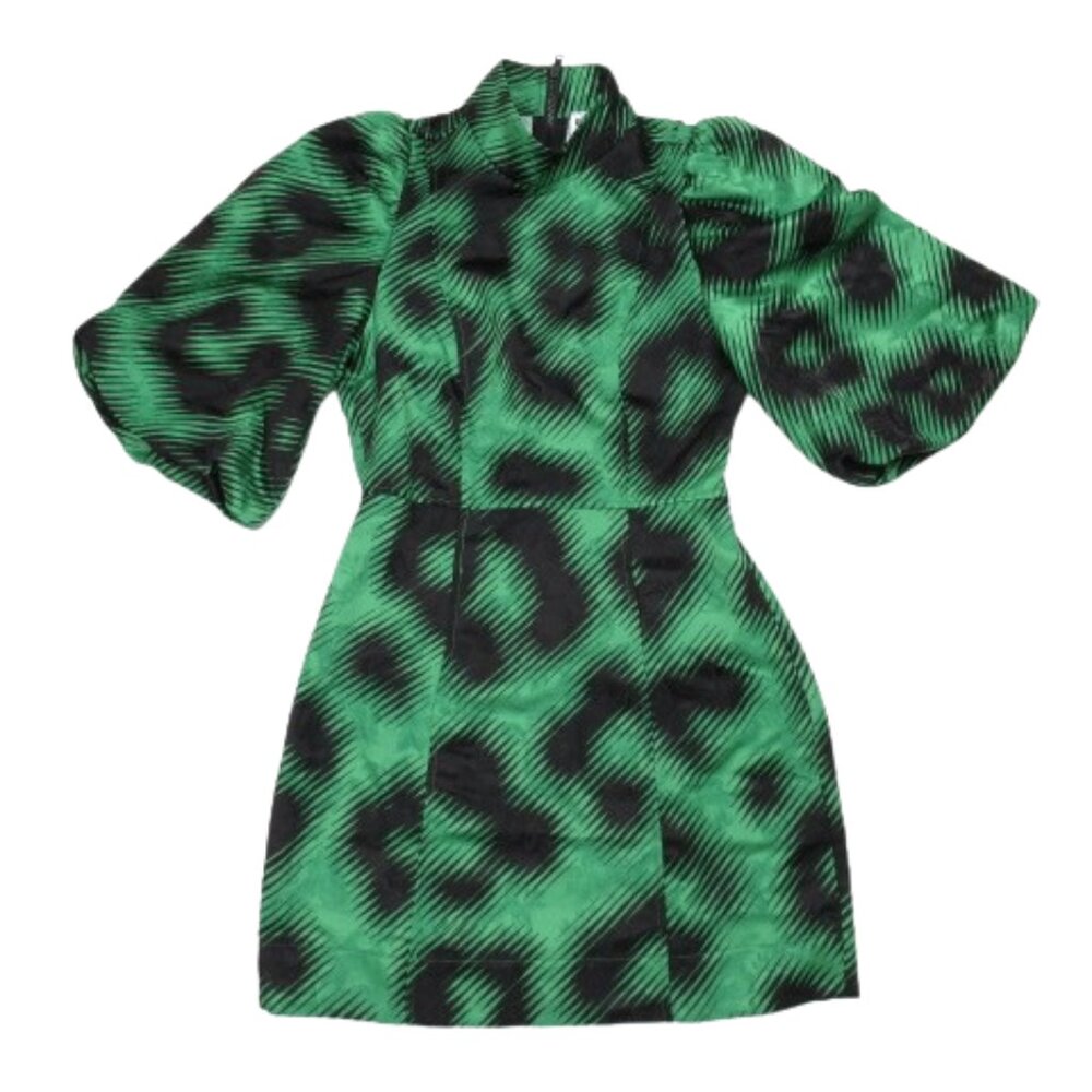 Essentiel Antwerp Elixir Puff-Sleeve Mini Dress Green 6 - Picture 4 of 16